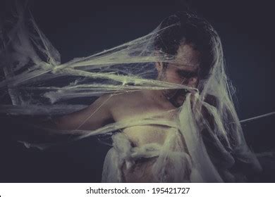 Dangerous Naked Man Caught Spider Web Stock Photo 154867757 Shutterstock
