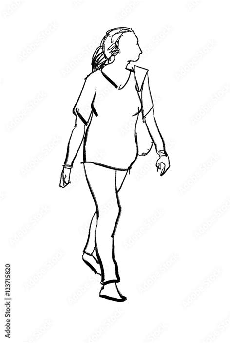 Girl Walking Drawing