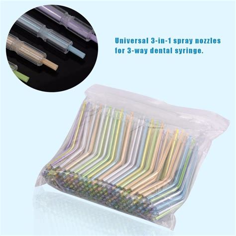 250pcs Dental Disposable Air Water Spray Syringe Nozzles Colorful Spray Tipstubes Shopee