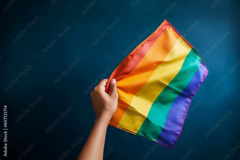 Expressive Generative Ai Pride Photo Of A Lesbian Woman With Rainbow Flag Patterns Inclusive