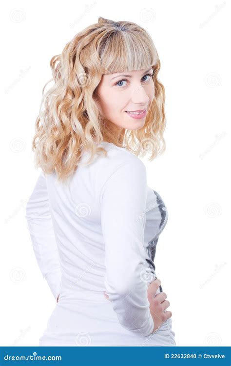 Aantrekkelijk Blonde Het Glimlachen Vrouwenportret Stock Foto Image Of Schoon Volwassen