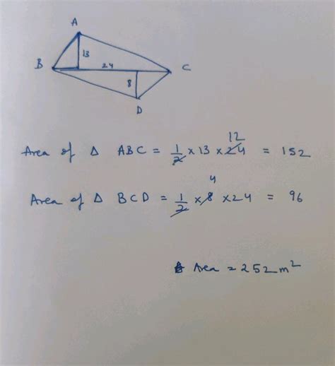 The Diagonal Of A Quadrilateral Shaped Field Is M And The