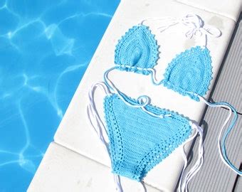 Blue Crochet Bikini Etsy