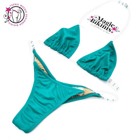 Teenie Weenie Bikini No 30 Teal No Tan Lines Magic Bikinis Custom Competition Suits And