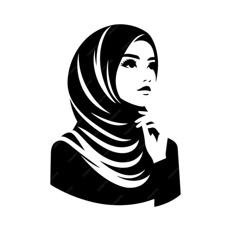 Premium Vector Hijab Style Woman Vector Black Color A Stylish Hijab