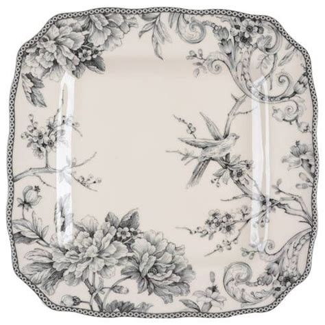 Square Dinner Plate In The Adelaide Grey And White Pattern By 222 Fifth