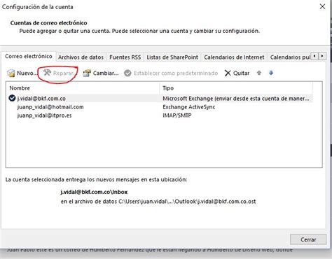 Opcion Reparar En La Configuracion De La Cuenta Microsoft Community