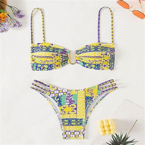 Generic New Printed Sexy Bikini Swimsuit Female Beach Hot Spring Split Swimsuit Bikini