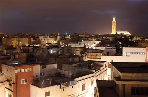 View over the medina at night Casablanca, Morocco | Stock Photo | Colourbox