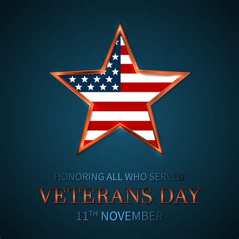 Veterans Day of USA with star in national flag colors american flag