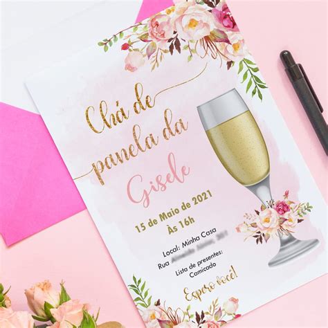 Convite Ch De Lingerie Panela Digital Elo