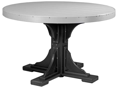 Luxcraft Recycled Plastic Round Outdoor Dining Table With Umbrella Hole