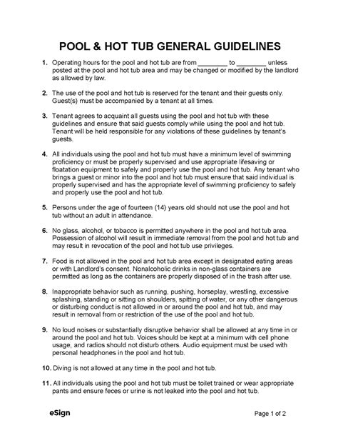 Free Pool Hot Tub Lease Addendum Form PDF Word