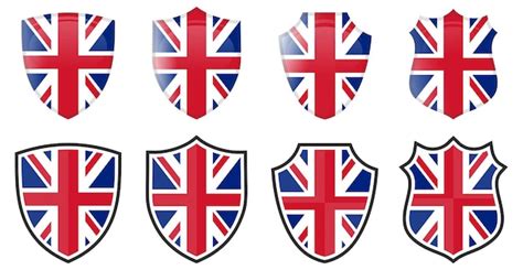 Premium Vector Vertical British Flag In Shield Shape Four D And