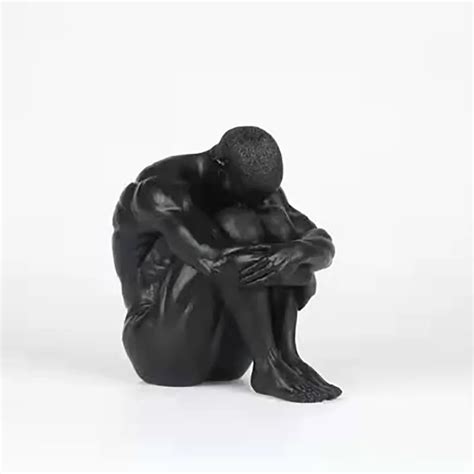 Ins Creative Nude Male Sculpture Decor Body Art Statue Sit With Your Legs Crossed Man Figurine