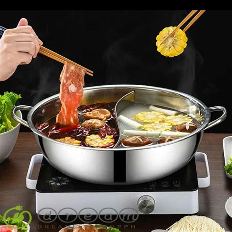 Cm Dual Sided Stainless Steel Hot Pot Yuanyang Pot Shabu Shabu