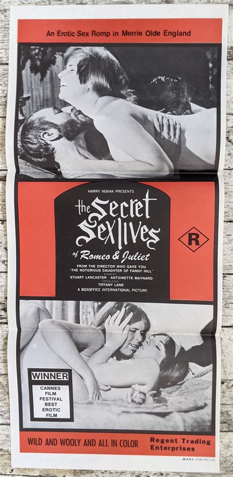 Lot The Secret Sex Lives Of Romeo Juliet Two Fold Day Bill Movie Poster 1969 Printed By M