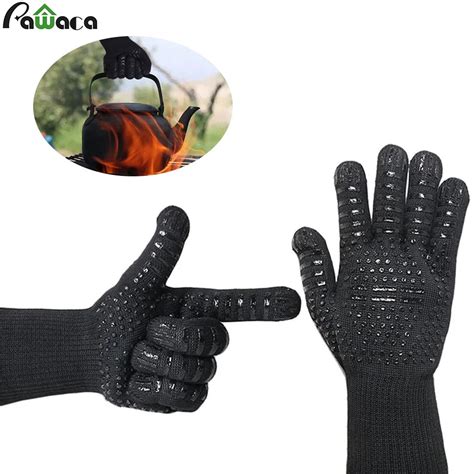 1 Pair Of Food Grade Heat Resistant Silicone Cooking Gloves 500 Degree