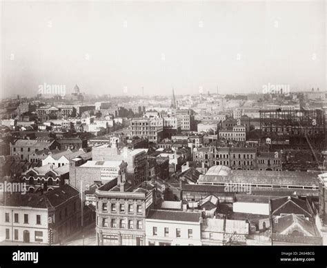Vintage 19th Century Photograph City Centre View Believed To Be