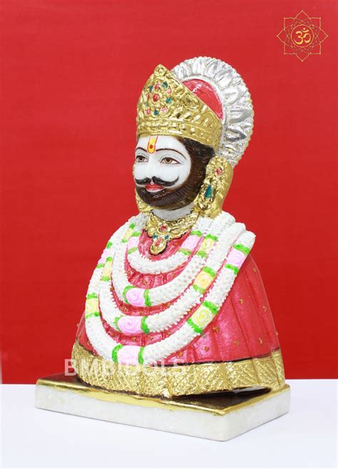 marble khatu shyam baba statue face  home  temples bmbidols