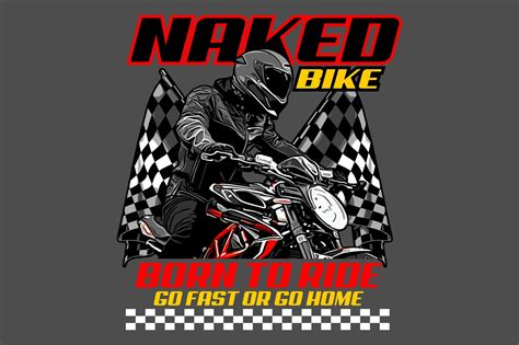 Naked Bike Rider Checkered Flag Graphic By Jellybox999 Creative Fabrica