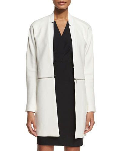 TAH50 Elie Tahari Adiano Long Coat W/ Zip-Off Hem Ladies Coat Design