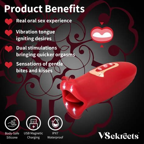 Oral Sex Toy Flapping Clit Vibrator Moving Lips Mouth Tongue Oral Vibrator VSekreets
