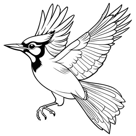 Flying Blue Jay Coloring Page Lulu Pages