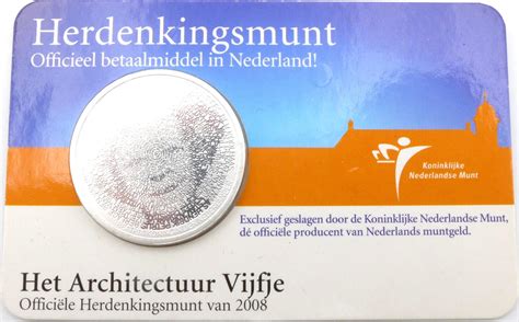 Niederlande 5 Euro 2008 5 Coincard Herdenkingsmunt Het