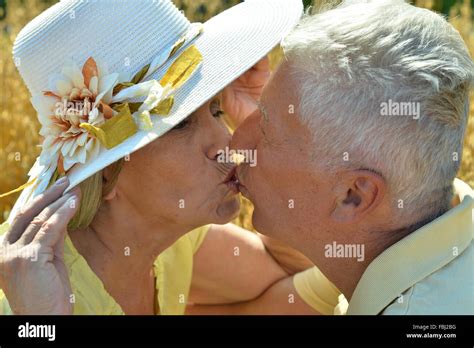 Mature Couple In Summer Park Stock Photo Alamy