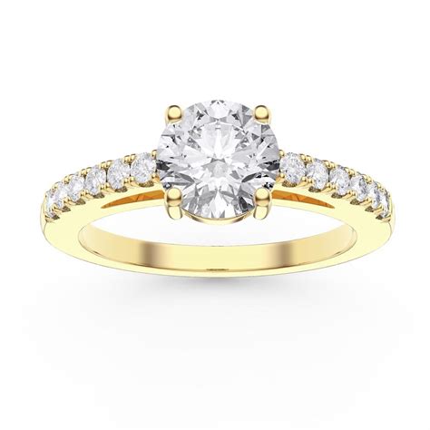 Unity 1ct Moissanite Pave 18ct Yellow Gold Engagement Ring Jian London