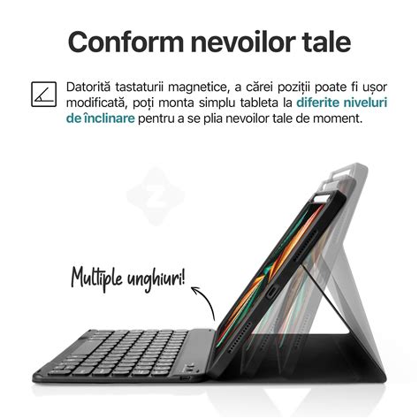 Apple iPad billentyűzet borító, Zoopie®, kompatibilis az iPad 10th Gen