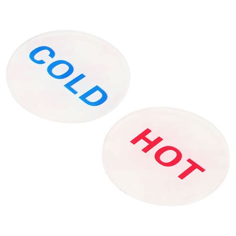 Uxcell Self Stick Hot Cold Water Label Round Sticker Signs Markers White Pack Walmart