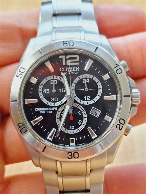 Citizen Chronograph Wr 200 Ecodrive Men`s Watch Solar Powered Ebay