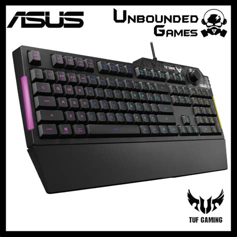 ASUS TUF Gaming K1 RGB keyboard with dedicated volume knob, spill ...