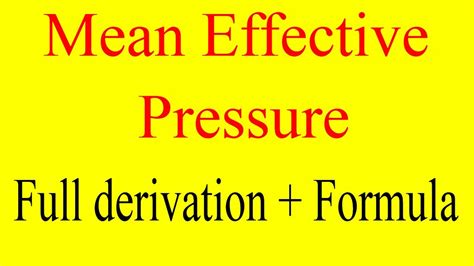 Mean Effective Pressure Full Explanation Mep Mean Effective