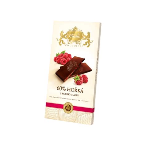 Hořká čokoláda 60% s kousky malin | AGROLA