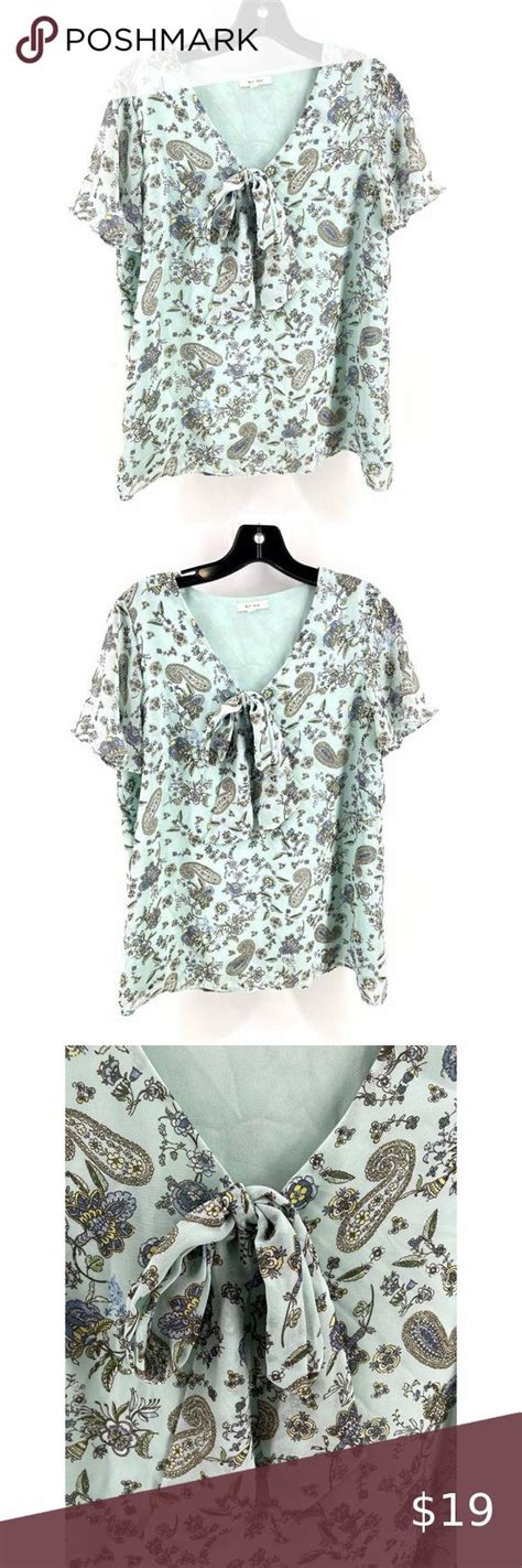 Pleione Women S Paisley Blouse Top V Neck Floral Small Lined Shirt