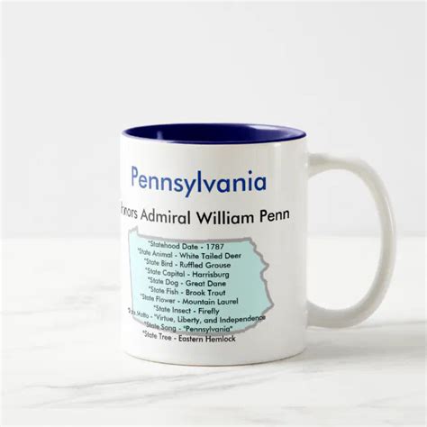 Pennsylvania Symbols And Map Two Tone Coffee Mug Zazzle