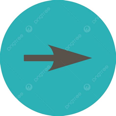 Cyan And Grey Flat Round Button With Arrow Aligned On Xaxis Vector