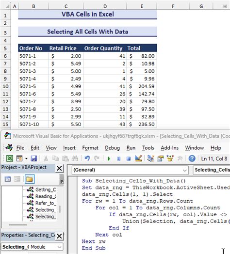 Vba Cells In Excel Select Get Count Format Copy Paste Etc Exceldemy