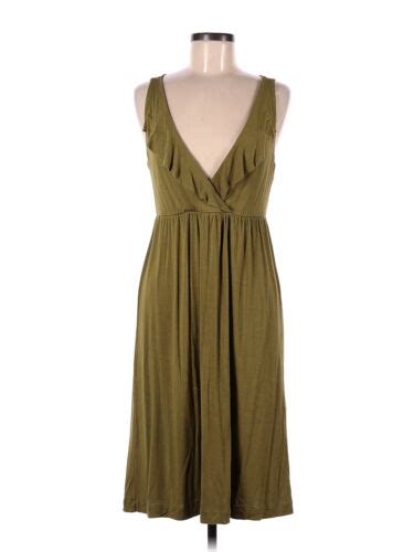 J Crew Factory Store Women Green Casual Dress M Ebay