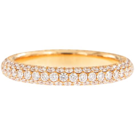 Gorgeous 7 59 Carat Diamond Pave Rose Gold Eternity Ring For Sale At