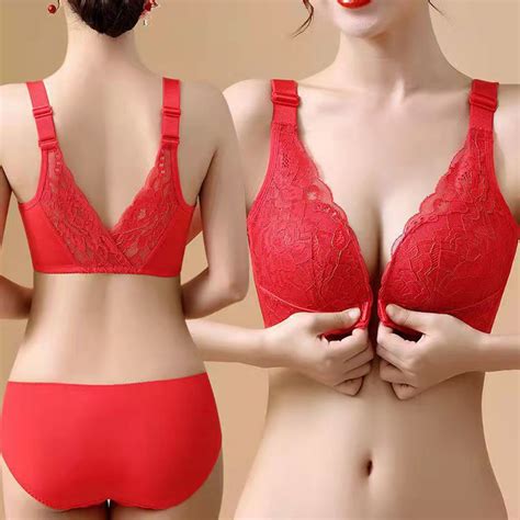 Lycaql Lingerie For Women Women S Fortable Front Buckle Bra Beautiful Back Summer Large Size