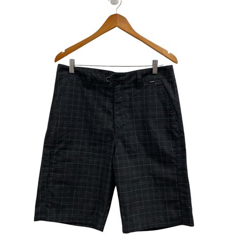 Hurley Dark Grey Plaid Walking Short Size 30