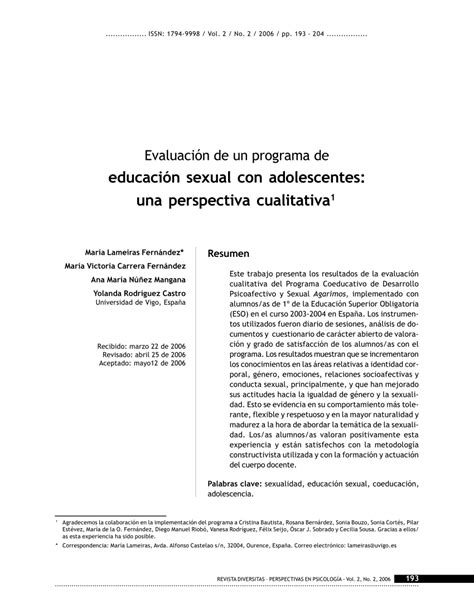 Pdf Evaluation Of A Sexual Education Program With Adolescents A