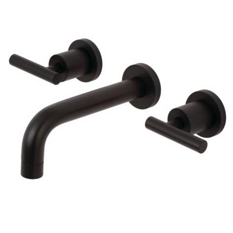 Kingston Brass Ks8120cml Manhattan 2 Handle 8 In Wall Mount Bathroom Faucet Matte Black 1