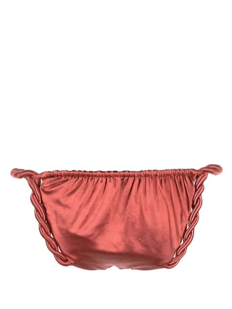 Isa Boulder Metallic Twist Detail Bikini Bottom Farfetch