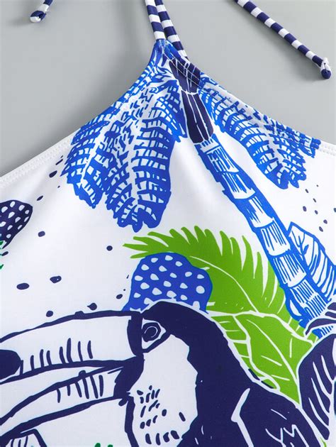 Sexy Piece Women Bikini Set Push Up Floral Printed Ruffle