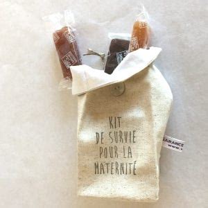 Petit Pochon Sachet En Lin Imprim Kit De Survie Pour La Maternit